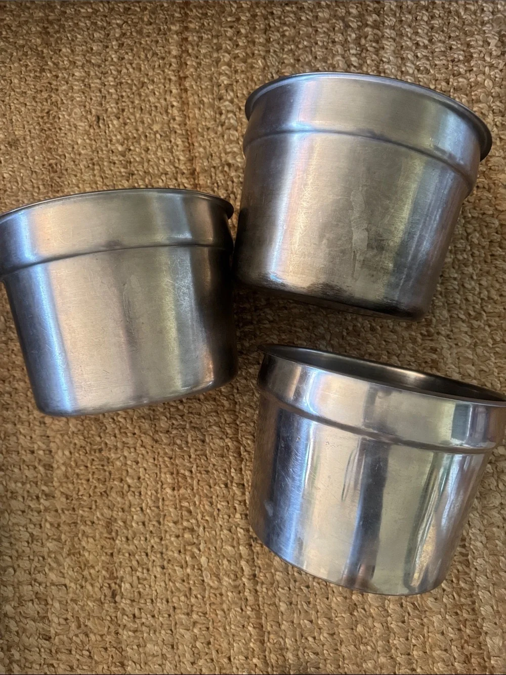3 Stainless Steel Storage kitchen Bowls - Silver 11x11 inches